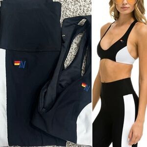 Aviator Nation Color Block Activewear set Bra and Leggings